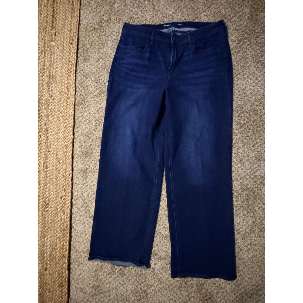Old navy wow Wide Leg high rise Denim Jeans 14 EUC